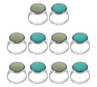 VALICLUD 10pcs Changing Mood Ring for Women Vintage Adjustable Ring Temperature Sensitive Changing Jewelry for Men and Girl for Daily Wear and Mood Expression