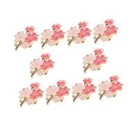 VALICLUD 10pcs Cherry Blossom Floral Badge Pins for Women Metal Enamel Brooches for Clothes Bags Spring Symbol of Renewal Accessories