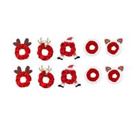 VALICLUD 10pcs Christmas Hair Scrunchies Festive Hair Ties for Women Random Styles Elastic Ponytail Holders for Holiday Parties Durable Stylish