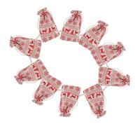 VALICLUD 10pcs Christmas Snowflake Deer Gold Foil Drawstring Cotton Bags Small Wrapping Bags for Candy Storage Party Favor Treat