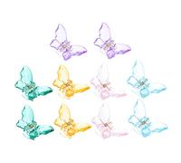 VALICLUD 10pcs Colorful Butterfly Hair Claw Clips Set Clear Acrylic Jaw Clips for Women Non Slip Hold for Shopping Travel Stylish Hair Accessories for All Occasions