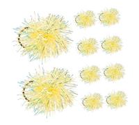 VALICLUD 10pcs Colorful Tinsel Pom Scrunchies Elastic Ponytail Holders Hair Friendly Soft Plastic Hair Ties for Women Stylish Accessories