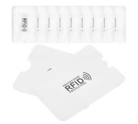 VALICLUD 10pcs Credit Card Holder Aluminium Foil 9.3x6.3cm | Silver White Design for Commuters, Discreet Daily Carry, Public Transit Cards, Magnetic Strip Protection