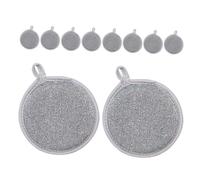 VALICLUD 10pcs Double-Sided Non-Scratch Dishwashing Sponges Round Wire Scrub Pads for Kitchen Pots Pans Cleaning Ergonomic Grip Reusable Dish Cloths for Household Washing Up
