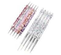 VALICLUD 10pcs Dual Tip Nail Dotting Tools for Manicure Flexible Dual-end Design for Precise Nail Art Embossed Patterns Layering Detailing for DIY and Professional Use