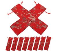 VALICLUD 10pcs Embroidered Brocade Jewelry Pouches with Secure Drawstring Closure Compact Cloth Bags for Wedding Favors Party Decorations Travel Storage Chinese Style Bags