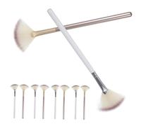 VALICLUD 10pcs Fan Makeup Brushes Set Small Size Hair Blusher and Highlighter Face Brushes for Women Professional Loose Powder Contouring and Acid Essence Application