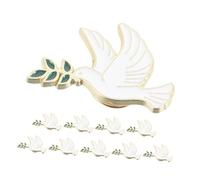 VALICLUD 10pcs Flying Birds and Doves Brooch Peace Dove Badge Vintage Animal Lapel Pin Charity Pin Badges Zinc Alloy White
