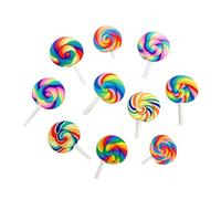 VALICLUD 10pcs Funny Lollipop Brooch Pins for Clothes and Bags, Lightweight Plastic and Metal Material, Assorted Colour, Decorative and Easy to Wear Accessories for Women