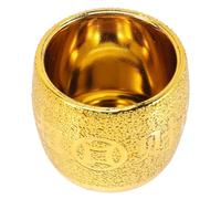 VALICLUD 10pcs Golden Plastic Party Cups with Lids, Smooth Surface and Flat Bottom, Decorative Cocktail Cups for Home and Office Use