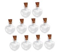 VALICLUD 10pcs Heart Shaped Mini Glass Wishing Bottles with Cork Stopper Cute DIY Decoration for Crafts Jewelry Making Beach Themed Events