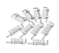 VALICLUD 10pcs Heavy Duty Spring Loaded Barrel Bolt Latch Galvanized Iron Door Lock for Indoor Outdoor Gates Cabinets Pre-drilled Plate Design with Rebound Mechanism for Secure Easy