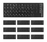 VALICLUD 10pcs Hebrew English Keyboard Stickers for Notebook and PC with Black Pvc Material, Easy Installation and Removable Design, for Classroom Computer Labels and Home Use
