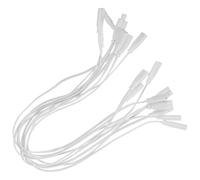 VALICLUD 10pcs Lamp Wire Extension Cord with Plug for LED Lights Replacement, 2pin 50cm White Plastic Power Supply Cord, Safe and Reliable, for Home and Workspace