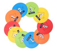 VALICLUD 10pcs Multi-function Flat Disc Markers with Numbers 1-10 for Soccer Training, Portable round Pp Spot Markers, 23cm Diameter Soccer Training Pad for Agility and Field Random Color