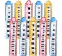 VALICLUD 10pcs Multi-function Plastic Rulers with Scale Engraved, Foldable 30cm Piano Geometric Pattern Design, for School, Mapping and Daily Use Random Color