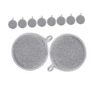 VALICLUD 10pcs Non-Scratch Round Scrub Sponges for Kitchen Dishes Reusable Multipurpose Cleaning Pads with Ergonomic Grip for Washing Pots Pans and Surfaces