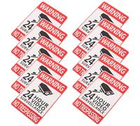 VALICLUD 10pcs Outdoor Surveillance Warning Stickers 5.8x3.9 Inch, Weatherproof Security Camera Recording Signs for Yard, Fence, and Private Property Safety