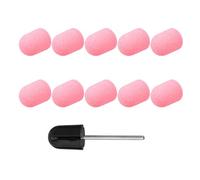 VALICLUD 10Pcs Pink 80# Manicure Sanding Caps with Nail Grinding Head Polisher for Nail Art and Dead Skin Removal for Home and Salon Use