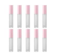 VALICLUD 10pcs Plastic Lipstick Tubes with Pink Caps, Empty Lip Tube Set for DIY Lip Gloss and Balm, Portable Subpackaging Bottles Suitable for Travel and Cosmetic Use