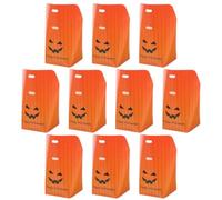 VALICLUD 10pcs Pumpkin-shaped Paper Candy Boxes for Halloween Snacks and Candies Easy to Carry Sturdy Halloween Storage Bags for Ornament and Desktop Decoration