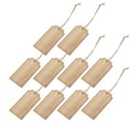 VALICLUD 10pcs Reusable Wooden Plant Tags with String for Garden Labels, Square Khaki Bamboo Hanging Signs, Hardwearing and Smooth Plant Markers for Flowers and Trees in Decorative Hanging