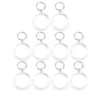 VALICLUD 10Pcs Round Acrylic Photo Frame Keyrings Blank Insert Split Ring Keychain Diy Picture Holder for Family and Friends