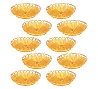 VALICLUD 10pcs Round Woven Bread Baskets Lightweight Imitation Rattan Fruit and Vegetable Serving Trays Handwoven Table Storage Containers for Snacks and Bread Display