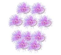 VALICLUD 10pcs Shiny Tinsel Pom Hair Ties Colorful Fluffy Plastic Scrunchies Elastic Ponytail Holders for Women Fashion Hair Accessories with Glamorous Shine Design
