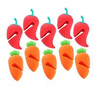 VALICLUD 10Pcs Silicone Lid Lifters Pot Spill Stoppers Carrot Chili Design Boil Over Spill Stopper Heat Resistant Kitchen Gadgets for Slow Cooking Pots