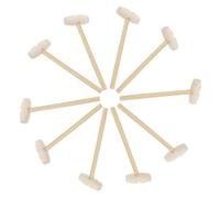 VALICLUD 10pcs Solid Wood Mini Mallets Educational for Ergonomic Handle Safe Natural Material Multipurpose Hammer for Learning Crafting and Play