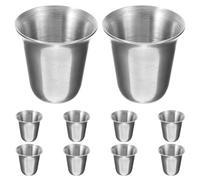 VALICLUD 10pcs Stainless Steel Communion Cup, Portable Stackable Religious Cup, Silver, Easy-Clean Lightweight Space-Saving Storage for Church and Religious Use
