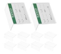 VALICLUD 10pcs Tabletop Label Stand L-Shaped Acrylic Price Tag Holders with Easy Hanging and Versatile Use for Shelves and Office