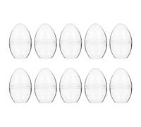 VALICLUD 10Pcs Transparent Plastic Fillable Egg Balls 2X3.15 Inch Hollow Clear Easter Eggs for DIY Crafts Holiday Decorations Keepsakes