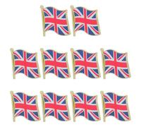 VALICLUD 10pcs Uk Flag Pin Badge Set with Secure Clasp, Alloy Material British National Flag Lapel Pins Featuring Vibrant Union Jack, Elegant Design for Commemorate Trips and Travel