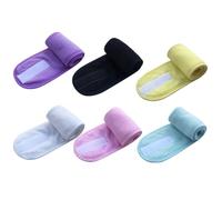 VALICLUD 12 Pcs Adjustable Facial Spa Headbands Hair Wraps Sweat-absorbent Elastic Cloth Bands for Face Wash Makeup Yoga Sports Includes Each Yellow Blue Purple Black White Pink