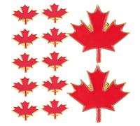VALICLUD 12 Pcs Canadian Maple Leaf Pins Red Zinc Alloy Brooches Compact Versatile Lapel Badge for Hat and Backpack Suitable for Special Commemorations and Gifting