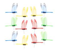 VALICLUD 12 Pcs Mixed Color Spring Clip Dragonfly and Butterfly Garden Wall Art Decor, Removable Dragonflies Modeling Decor for Home and Outdoor Gardening Decoration