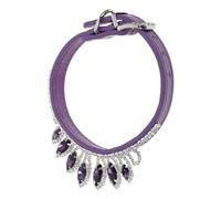 VALICLUD 12 Pcs Puppy Collar Rhinestone Collar Secure Metal Buckle Reliable Fastening Pu Leather Sparkling Crystal 12.18x1.49x0.12in Adjustable Elegant Small Breeds Puppies Dog Accessory