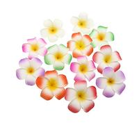 VALICLUD 12 Pieces Hawaiian Plumeria Flower Hair Clips Petal Multi Color White Purple Green Rose Red Red Orange for Beach Luau Wedding Party Decorations