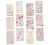 VALICLUD 12 Sheets Decorative Gem Patch Self Adhesive Gems Stick Gemstone Stickers Daily Face Jewels Clothing Rhinestone Decal Teardrop Flatback Rhinestone Self-adhesive Gemstones Acrylic