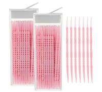 VALICLUD 120Pieces Convenient Interdental Brushes of Compact Cleaners for Daily Use Per Box Pink Effortlessly Clean Teeth Freshen Breath