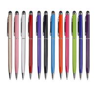 VALICLUD 12pcs 2-in-1 Stylus Drawing Pens and Ballpoint Screen Touch Pens for Phone and Tablet Capacitive Screen Devices, Lightweight Aluminium Design for Quick Interaction, for Drawing Random Color