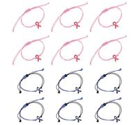 VALICLUD 12pcs Adjustable Braided Awareness Bracelets for Women, Handmade Mental Health PTSD Support Wristbands, Inspirational Pink and Purple Cord Jewelry for Suicide Prevention and