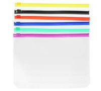 VALICLUD 12pcs Assorted Colour A5 PVC Detachable Zipper Bags Lightweight Thin Notepad Zip Bags for Study and Play, Stylish Binder Storage Pouches