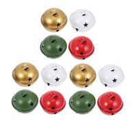 VALICLUD 12pcs Christmas Jingle Bells with Star Cutouts Rustic Bell Ornaments for Crafting Holiday Decorations DIY Xmas Tree Wreath Sleigh Indoor Outdoor Use