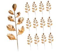 VALICLUD 12pcs Christmas Plant Picks Artificial Eucalyptus Glitter Stems for Holiday Flower Arrangements Wreaths Centerpieces DIY Home Decor and Festive Vase Fillers