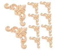 VALICLUD 12pcs European Style Wood Carved Applique Onlays for Furniture and Door Decoration Unpainted Solid Wood Overlays with Rose Carvings Versatile Decorative Mouldings for Home Decor