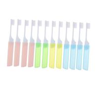 VALICLUD 12Pcs Foldable Travel Orthodontic Toothbrushes with Soft Bristles for Gum Care Portable Short Handle Design Quick-Dry Ventilated Case Random Colors Practical Oral Random Color