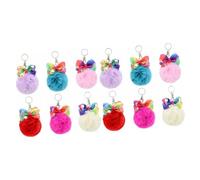 VALICLUD 12pcs Fuzzy Pom Keychains Soft Hanging Car Pendant Ornaments for Bags Keys and Cell Phones Charms for Women and Men for Occasion